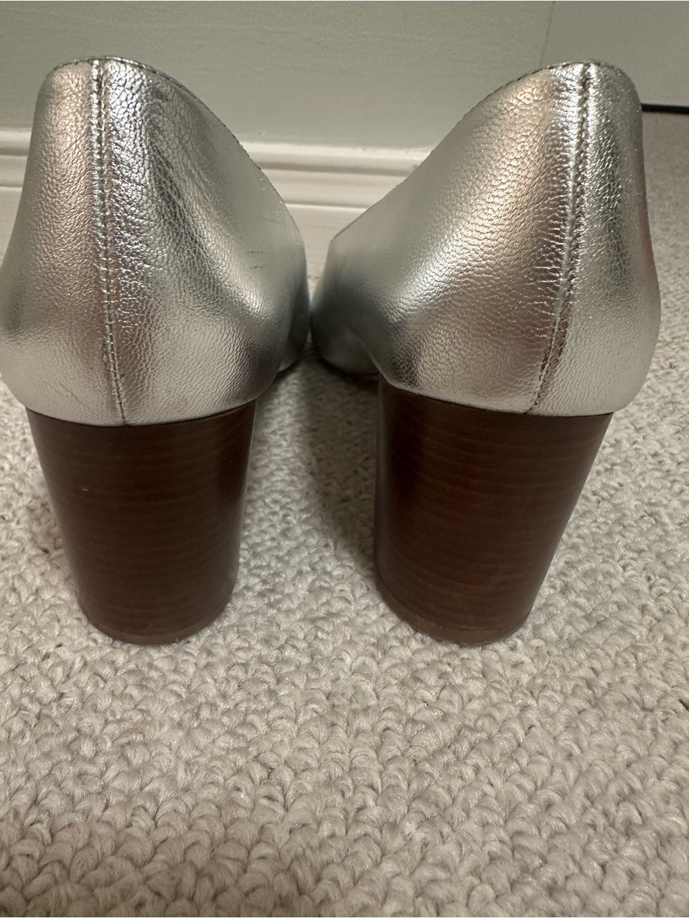 J. Crew Silver Block Heel Women's Pumps - Picture 6 of 8